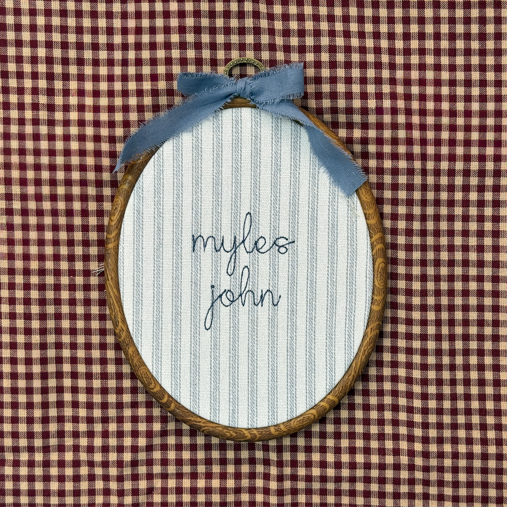 Custom Embroidered Name Hoop