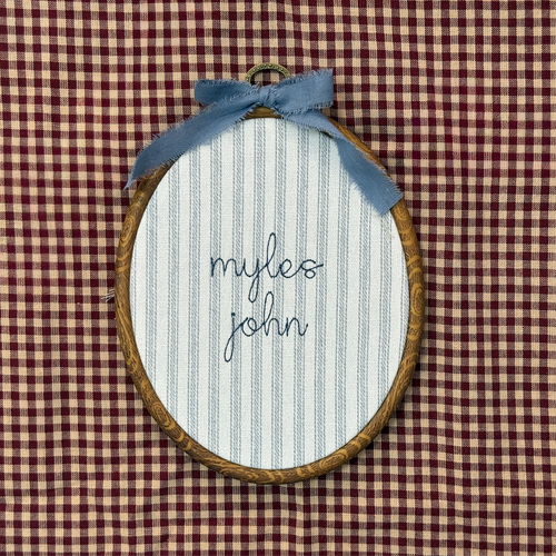 Custom Embroidered Name Hoop