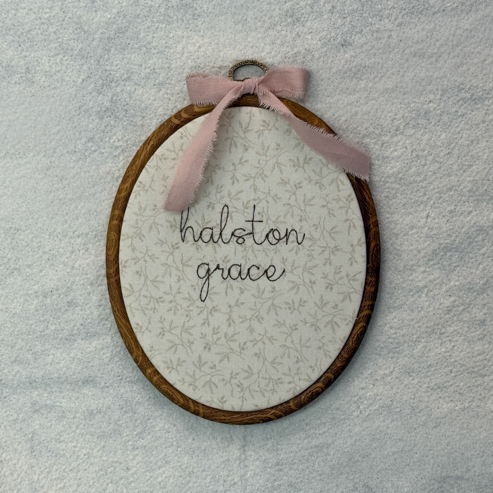 Custom Embroidered Name Hoop